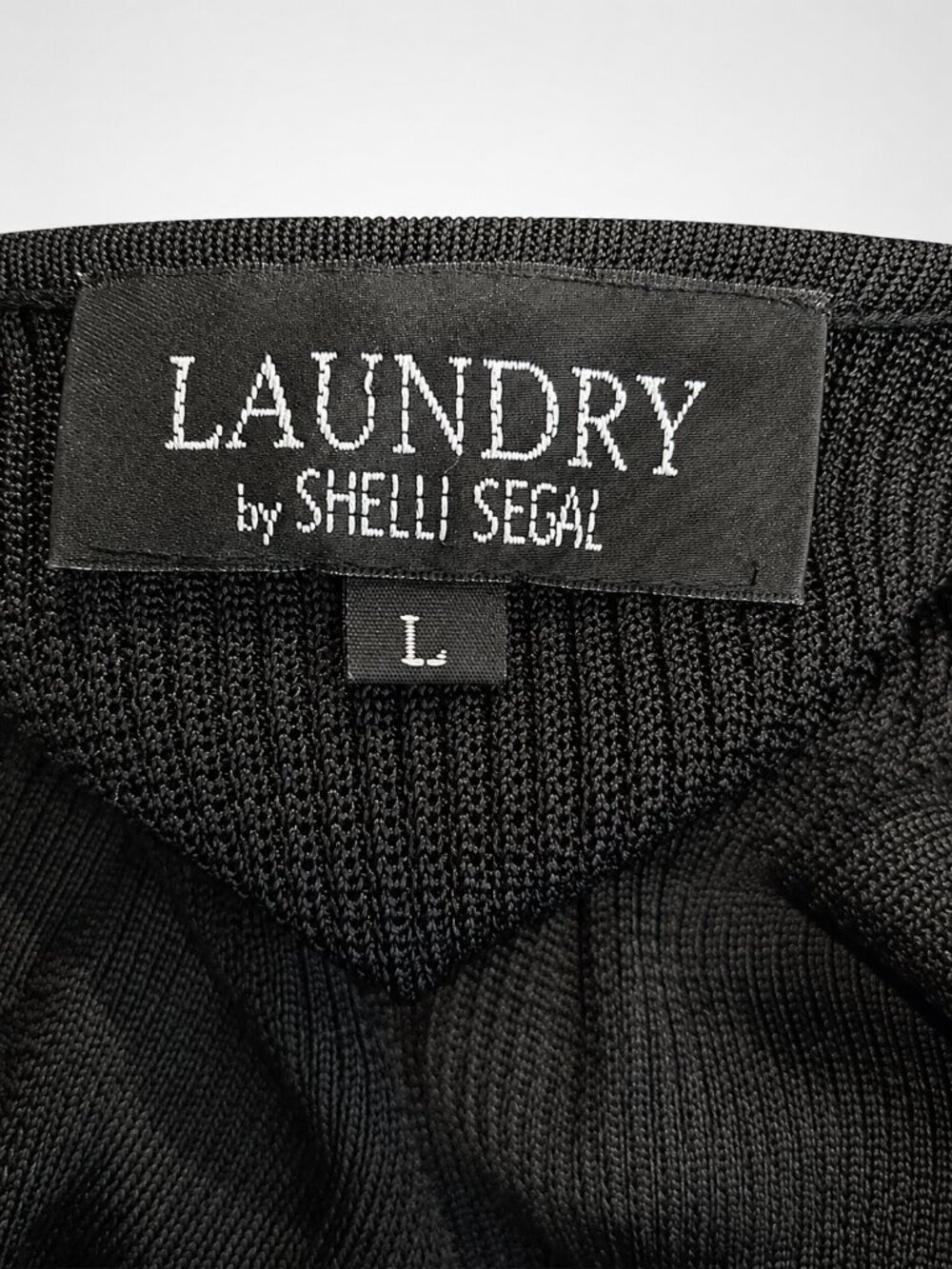 Laundry by Shelli Segal Black Ribbed Knit 2-Piece Cardigan & Tank Set Size L - Picture 10 of 13